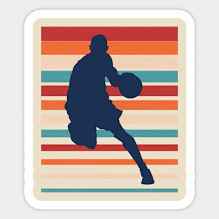 Retro Basketball Player Silhouette Sticker